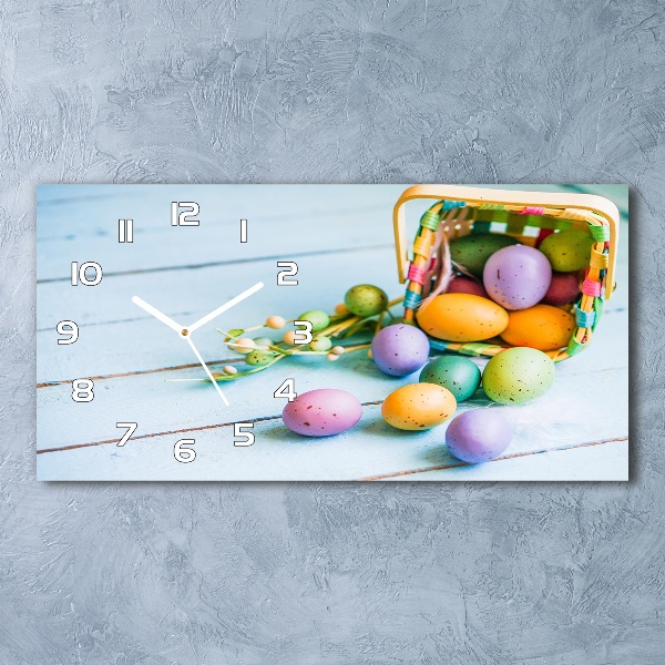 Horloge horizontale en verre Œufs de Pâques