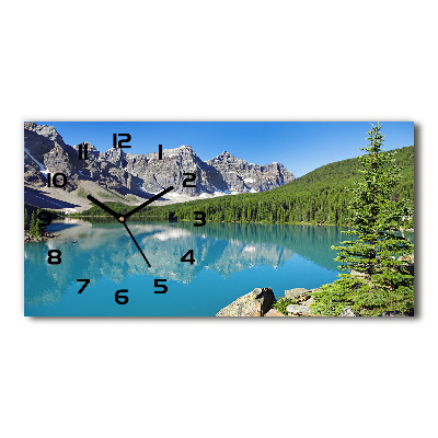 Horloge horizontale en verre Lac de montagne