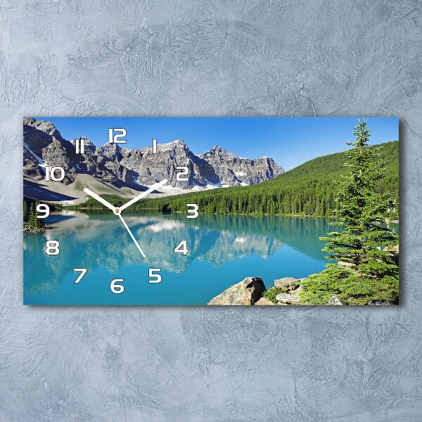 Horloge horizontale en verre Lac de montagne