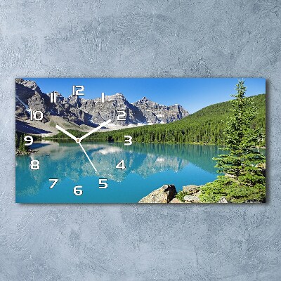 Horloge horizontale en verre Lac de montagne
