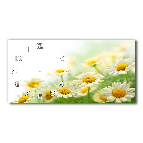 Horloge rectangulaire horizontale Marguerites