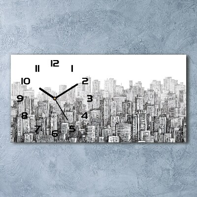Horloge murale horizontale Gratte-ciel