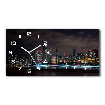 Horloge rectangulaire horizontale Chicago la nuit