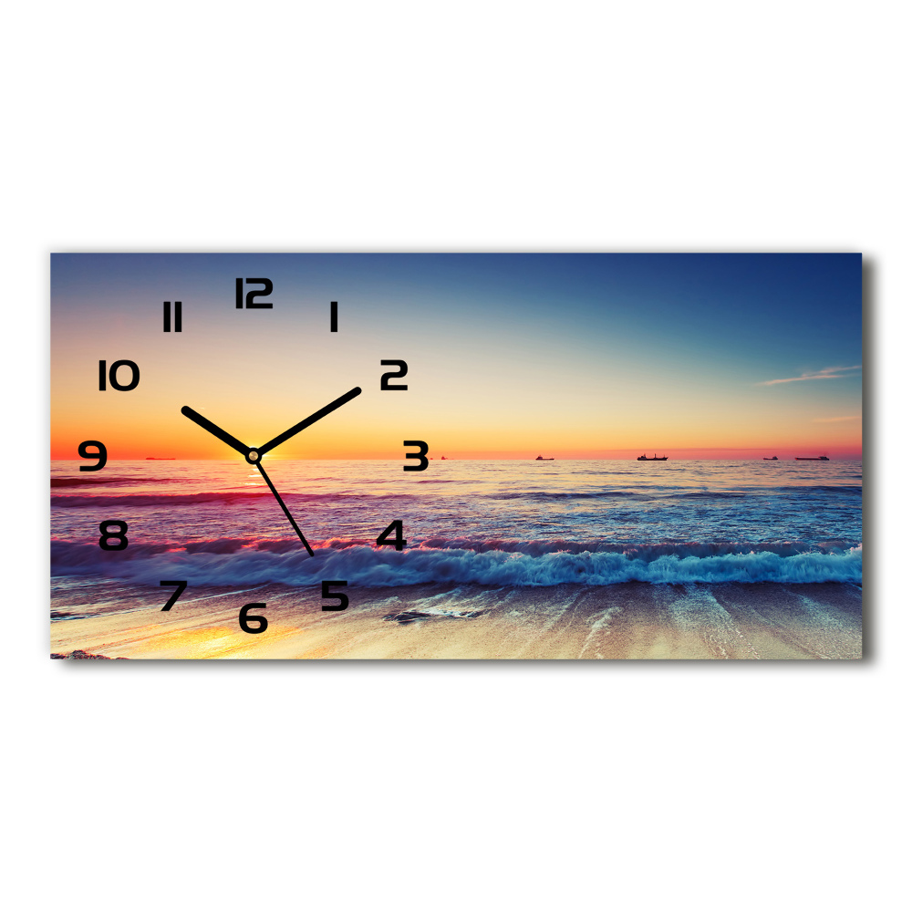 Horloge horizontale Lever de soleil sur la mer