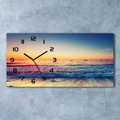 Horloge horizontale Lever de soleil sur la mer