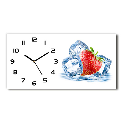 Horloge murale horizontale Fraise avec glaçons