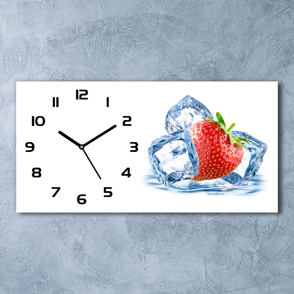 Horloge murale horizontale Fraise avec glaçons