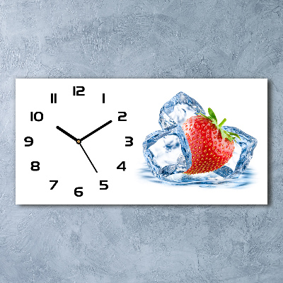 Horloge murale horizontale Fraise avec glaçons