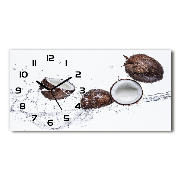 Horloge rectangulaire horizontale Noix de coco avec de l'eau