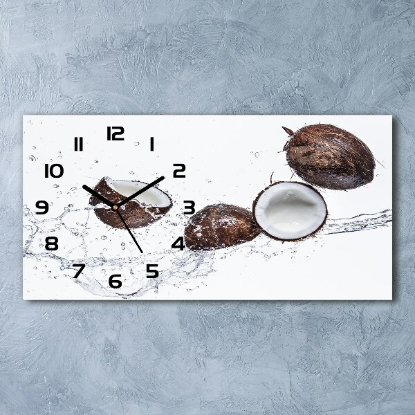 Horloge rectangulaire horizontale Noix de coco avec de l'eau