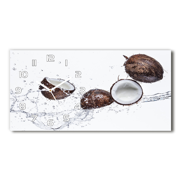 Horloge rectangulaire horizontale Noix de coco avec de l'eau