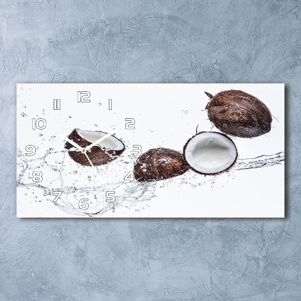 Horloge rectangulaire horizontale Noix de coco avec de l'eau