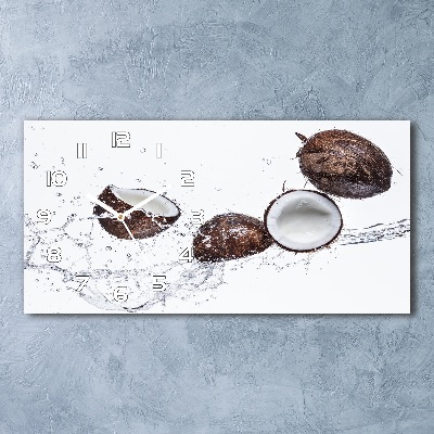 Horloge rectangulaire horizontale Noix de coco avec de l'eau