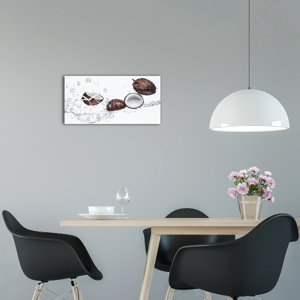 Horloge rectangulaire horizontale Noix de coco avec de l'eau