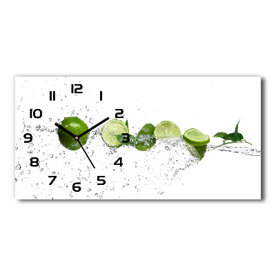 Horloge rectangulaire horizontale Citron vert et eau