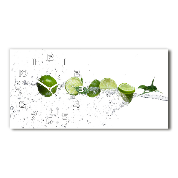Horloge rectangulaire horizontale Citron vert et eau