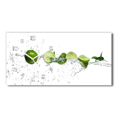 Horloge rectangulaire horizontale Citron vert et eau