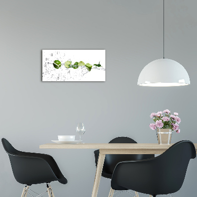 Horloge rectangulaire horizontale Citron vert et eau