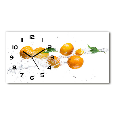 Horloge horizontale en verre Oranges et eau