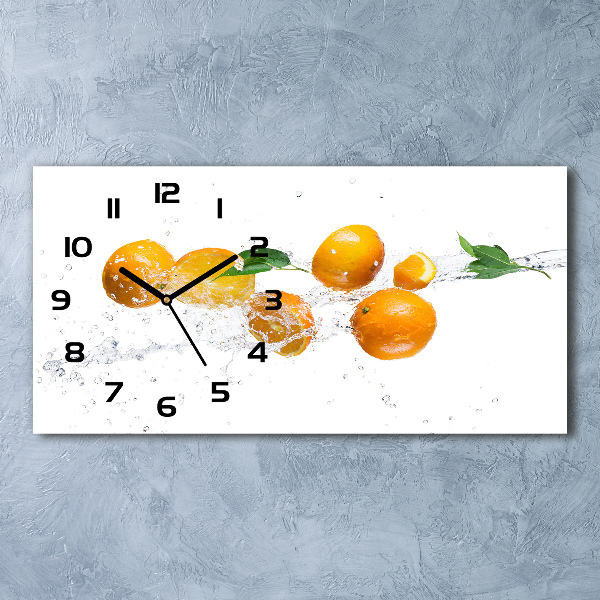 Horloge horizontale en verre Oranges et eau