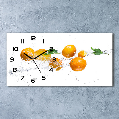 Horloge horizontale en verre Oranges et eau