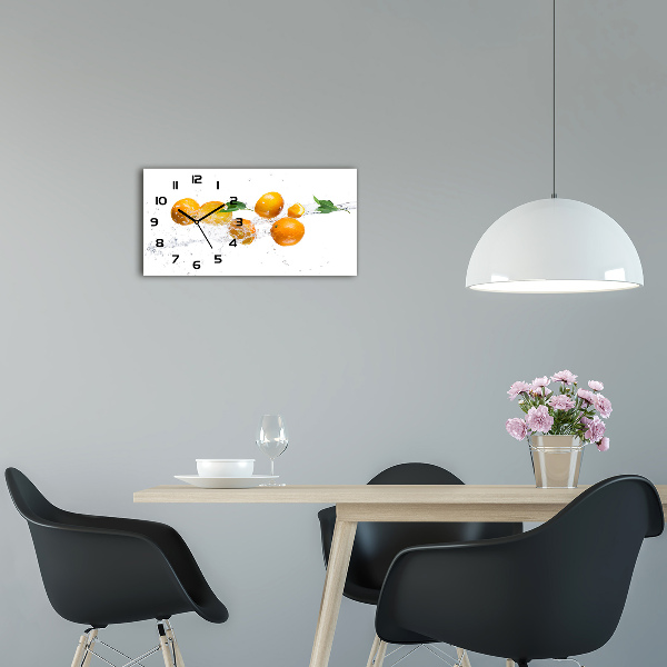 Horloge horizontale en verre Oranges et eau