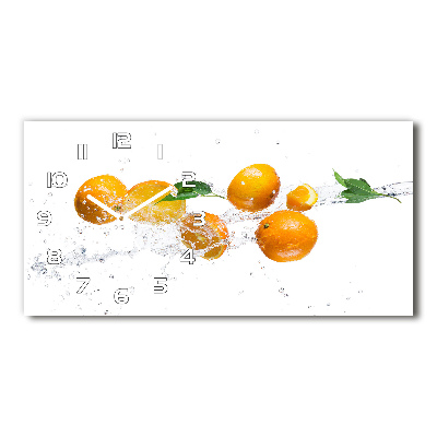 Horloge horizontale en verre Oranges et eau