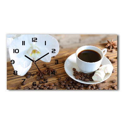 Horloge horizontale en verre Tasse de café