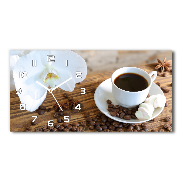 Horloge horizontale en verre Tasse de café
