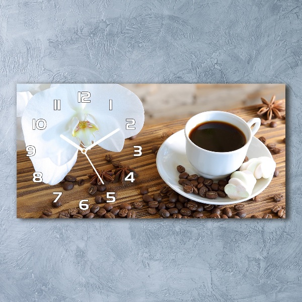 Horloge horizontale en verre Tasse de café