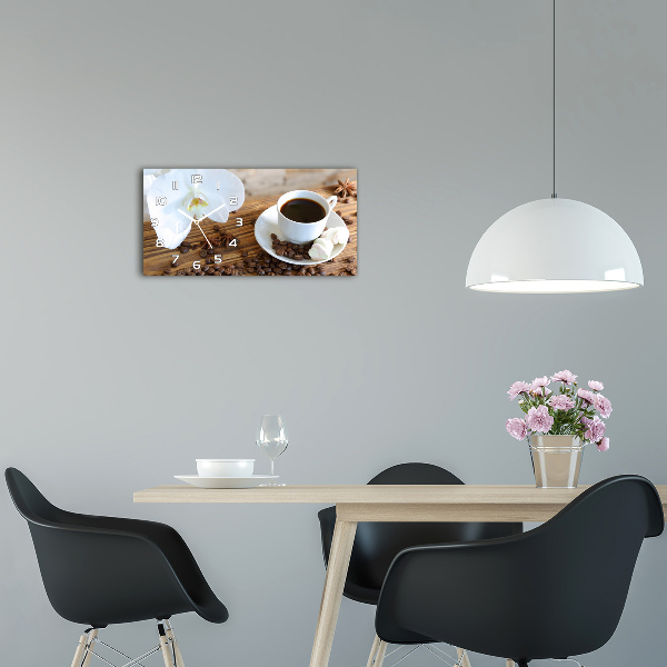 Horloge horizontale en verre Tasse de café