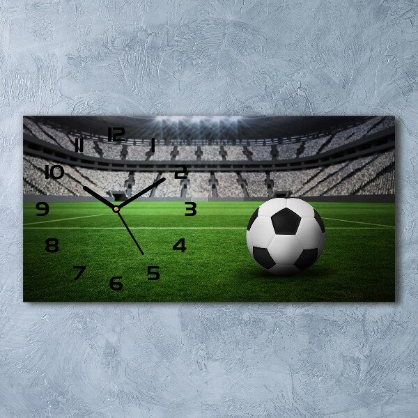 Horloge rectangulaire horizontale Football sur le stade