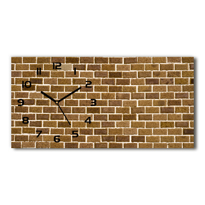 Horloge murale horizontale Brique brune