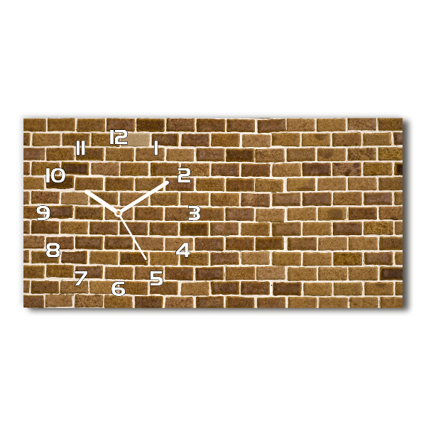Horloge murale horizontale Brique brune