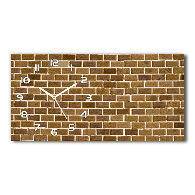 Horloge murale horizontale Brique brune