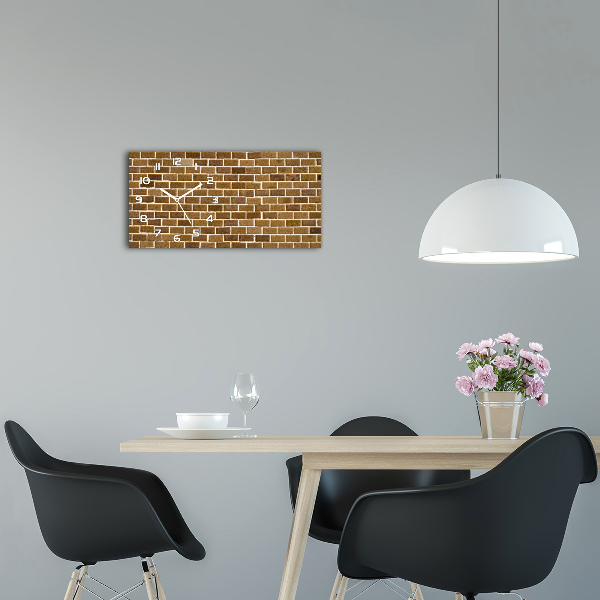 Horloge murale horizontale Brique brune