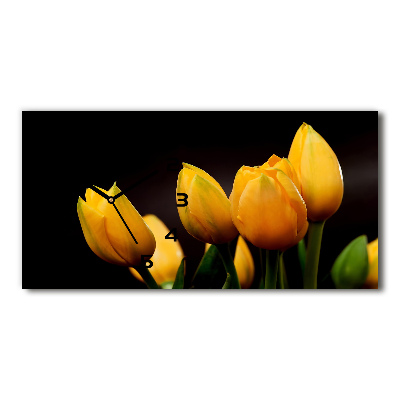 Horloge rectangulaire horizontale Tulipes jaunes