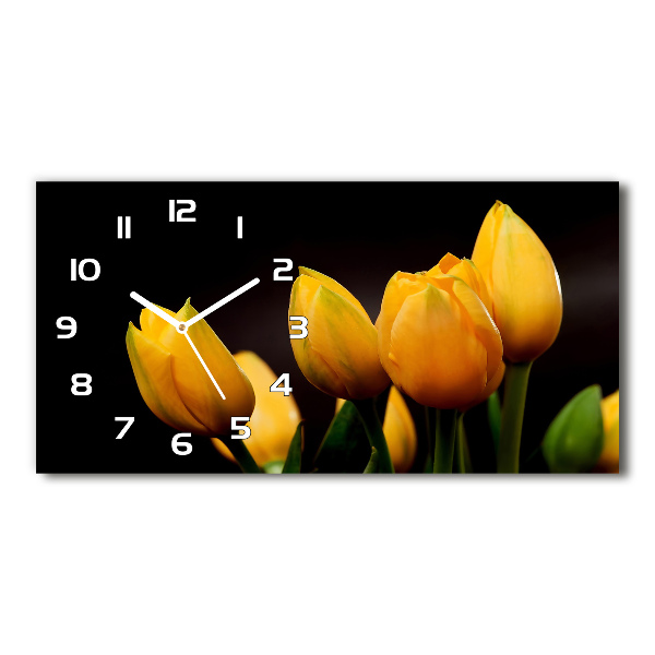 Horloge rectangulaire horizontale Tulipes jaunes