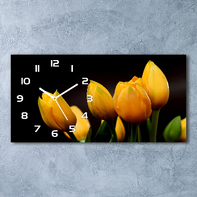 Horloge rectangulaire horizontale Tulipes jaunes