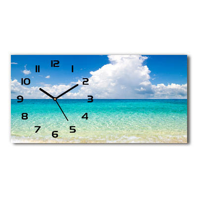 Horloge murale horizontale Plage paradisiaque