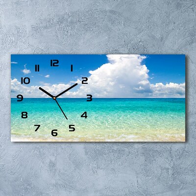 Horloge murale horizontale Plage paradisiaque