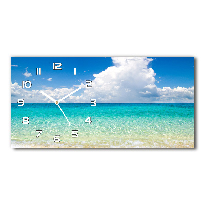 Horloge murale horizontale Plage paradisiaque