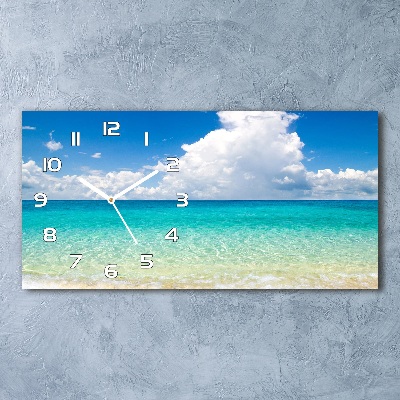 Horloge murale horizontale Plage paradisiaque