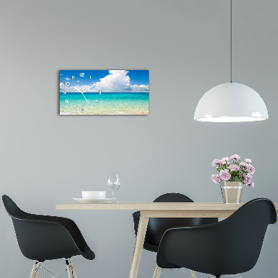 Horloge murale horizontale Plage paradisiaque