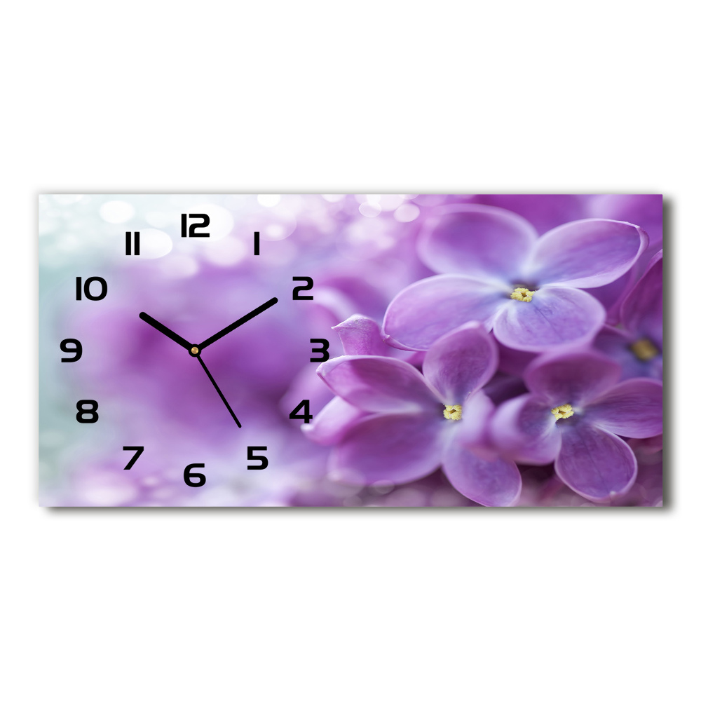 Horloge rectangulaire horizontale Fleurs lilas