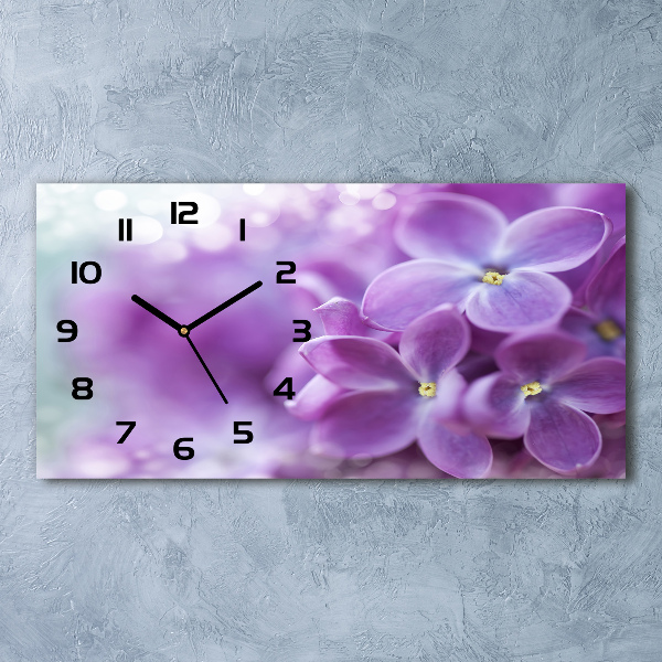 Horloge rectangulaire horizontale Fleurs lilas