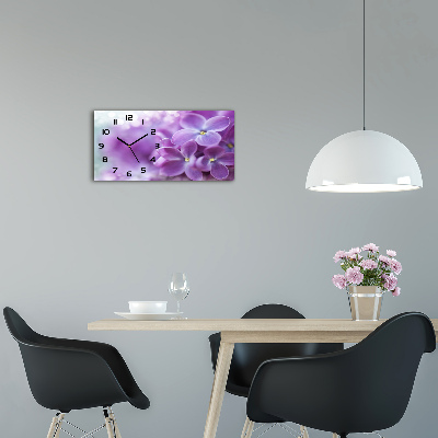 Horloge rectangulaire horizontale Fleurs lilas