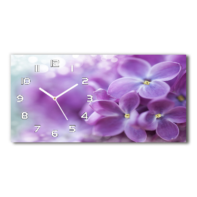 Horloge rectangulaire horizontale Fleurs lilas