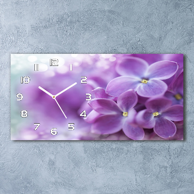 Horloge rectangulaire horizontale Fleurs lilas