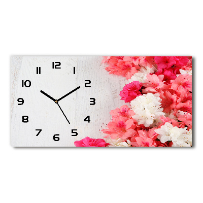 Horloge murale horizontale Fleurs